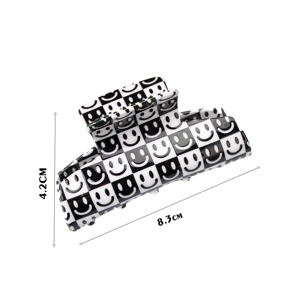 Black White Plaid Hair Claw - Retro Chic Clip_CWAHA0312