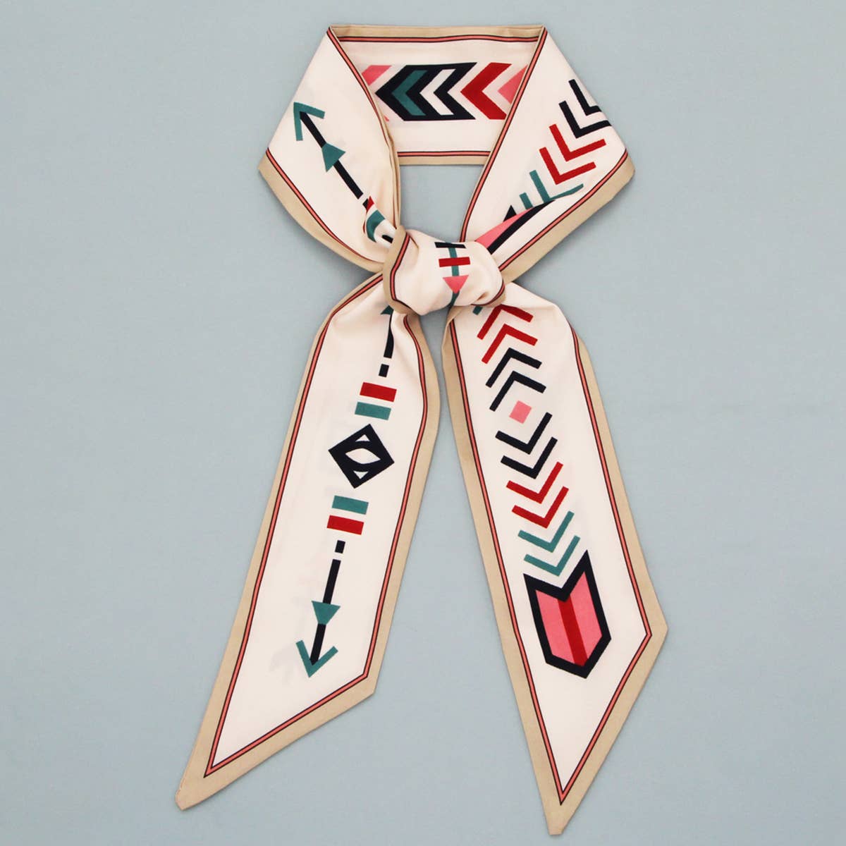 Floral Letter Skinny Twilly Scarf for Hair & Bag