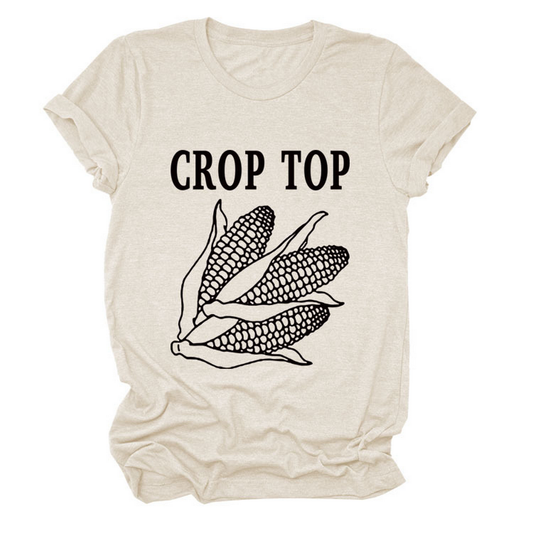 Corn Letter Print Tee ? Women¡¯s Casual T-Shirt