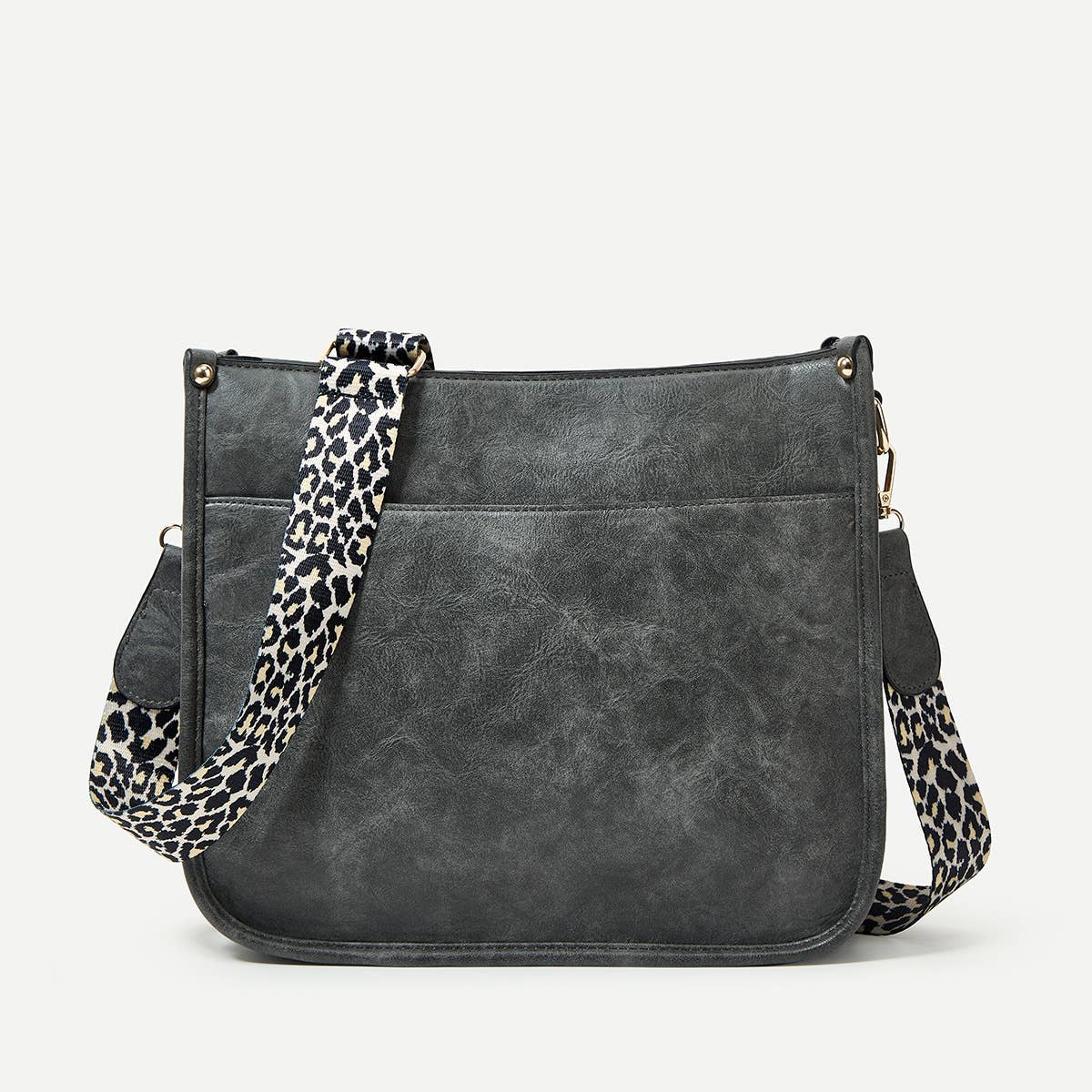 Crossbody leopard print single-shoulder tote bag