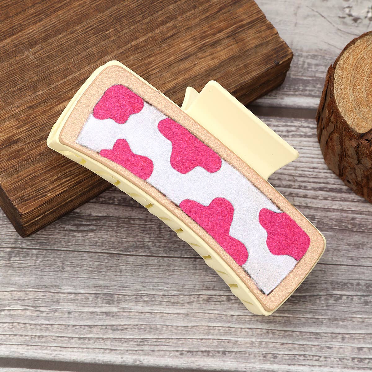 HORSE HEAD PATTERN LEATHER WESTERN HAIR CLAW CLIPS