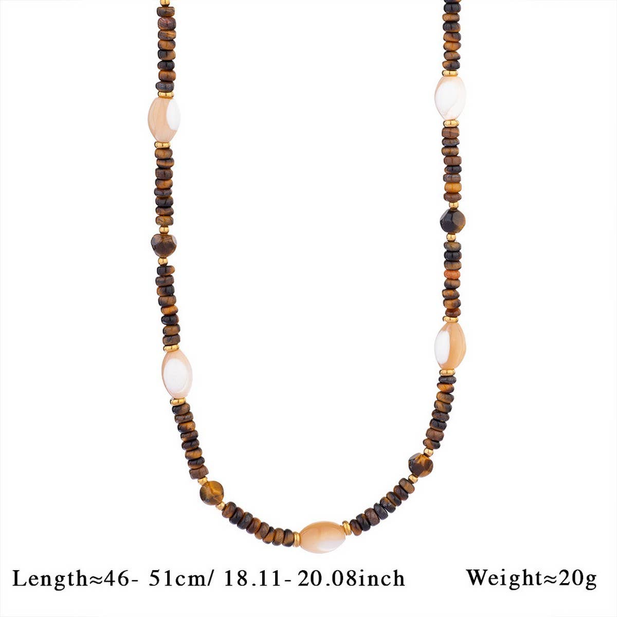 Tiger Eye Heart Pendant Beaded Necklace