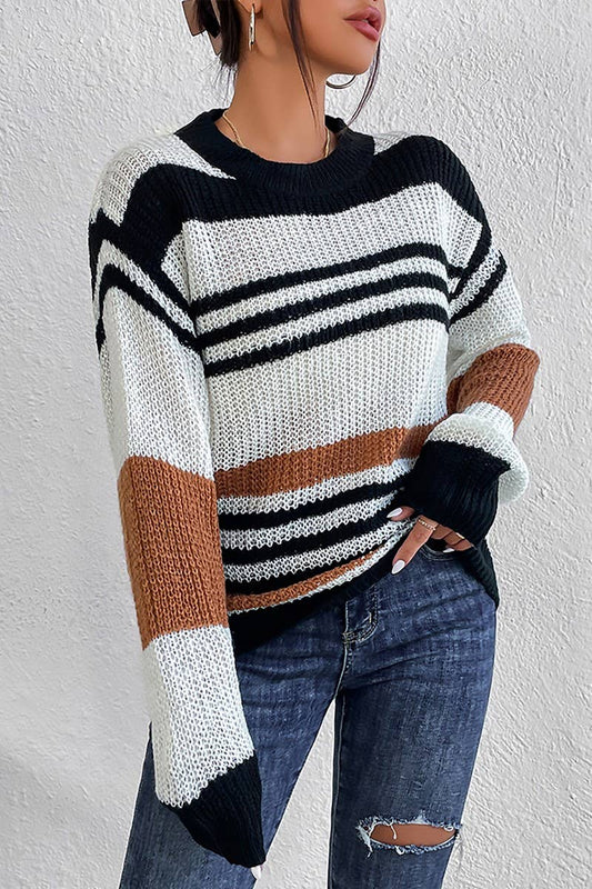 CWOSWL1574_Round Neck Long Sleeve Pullover Sweater