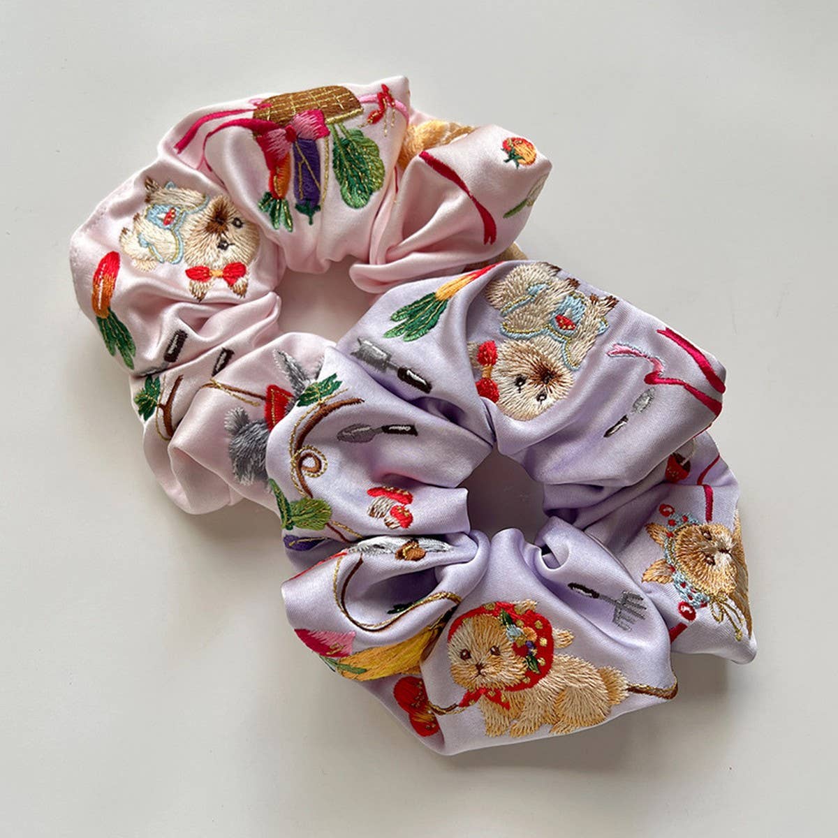 DESIGN SATIN CUTE EMBROIDERED BUNNY HAIRBAND