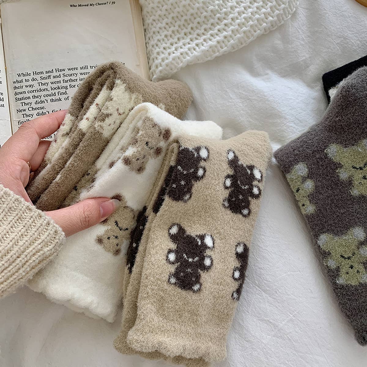CUTE CARTOON THICK WARM BEAR SOCKS
