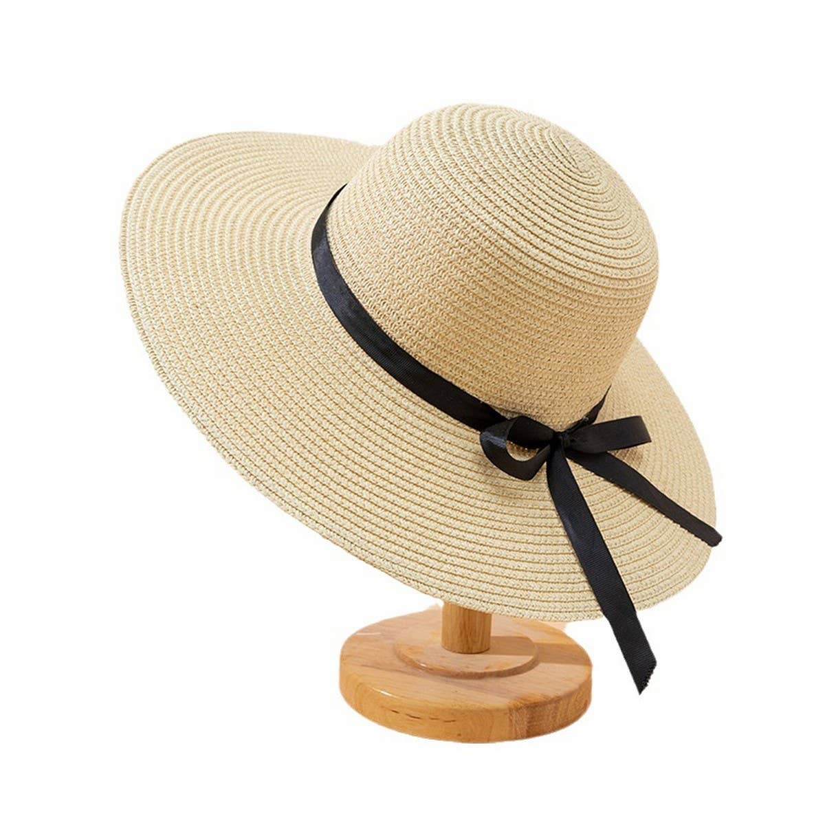 Summer beach fashion versatile bow sun hat_CWAH3445