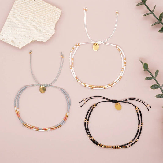 DOUBLE-LAYER RICE BEAD HAND-WOVEN BEADED BRACELET