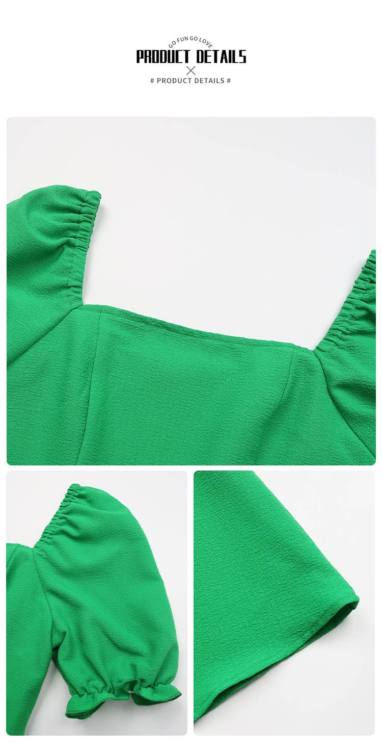 SOLID COLOR JUMPSUIT WITH SQUARE COLLAR