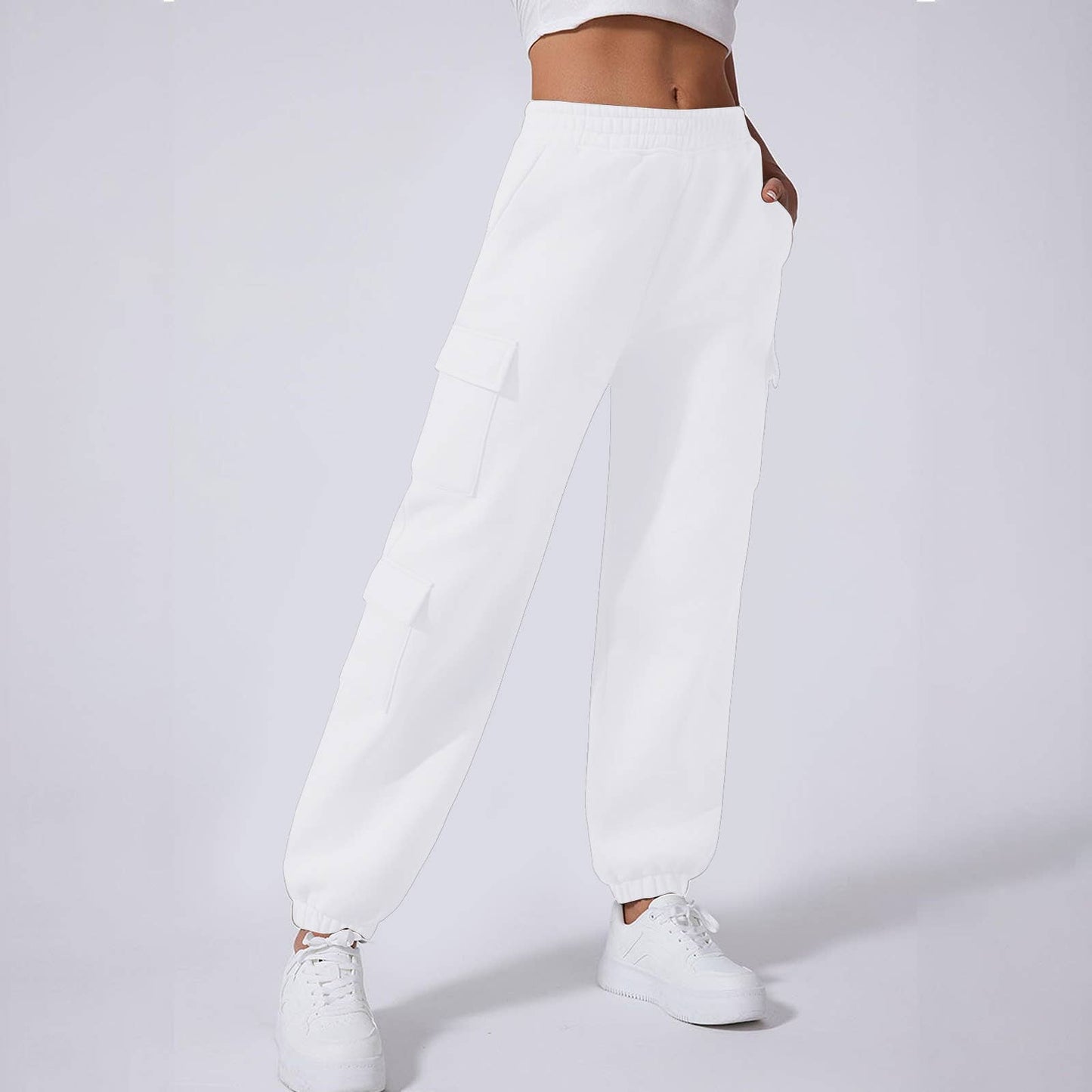 FLEECE AND THICK SOLID COLOR FASHION OVERALLS