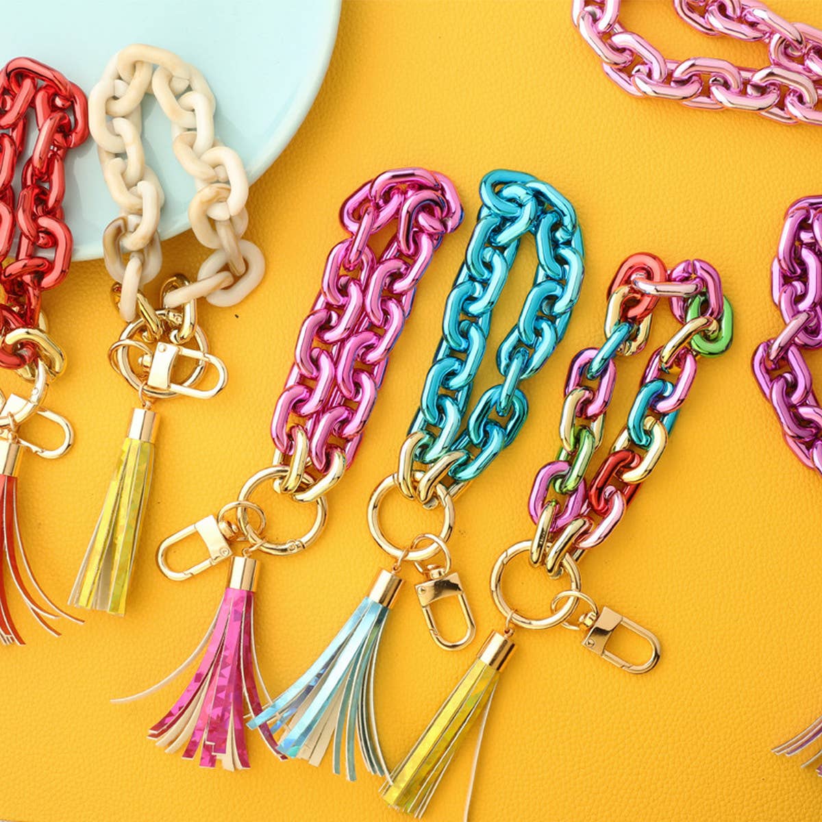 COLORFUL BRACELET BRIGHT COLOR KEYCHAIN