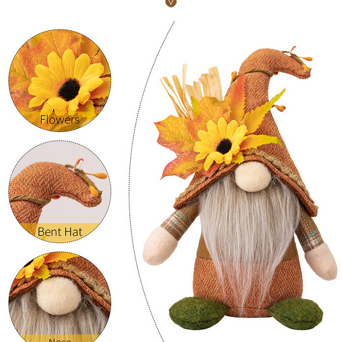THANKSGIVING FACELESS DOLL DWARF ORNAMENTS