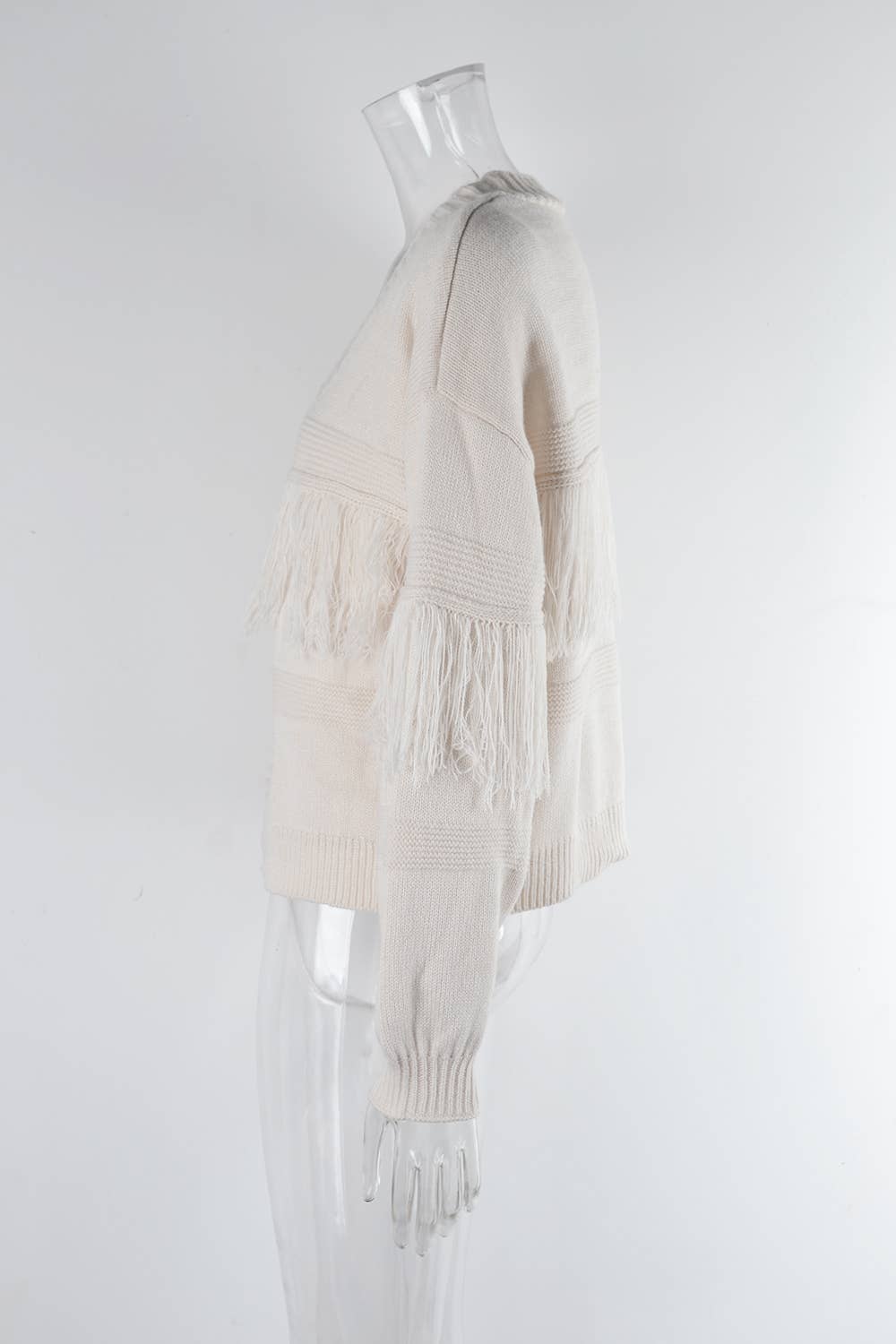 KNIT CARDIGAN FRINGE SWEATER CARDIGAN FOR WOMEN