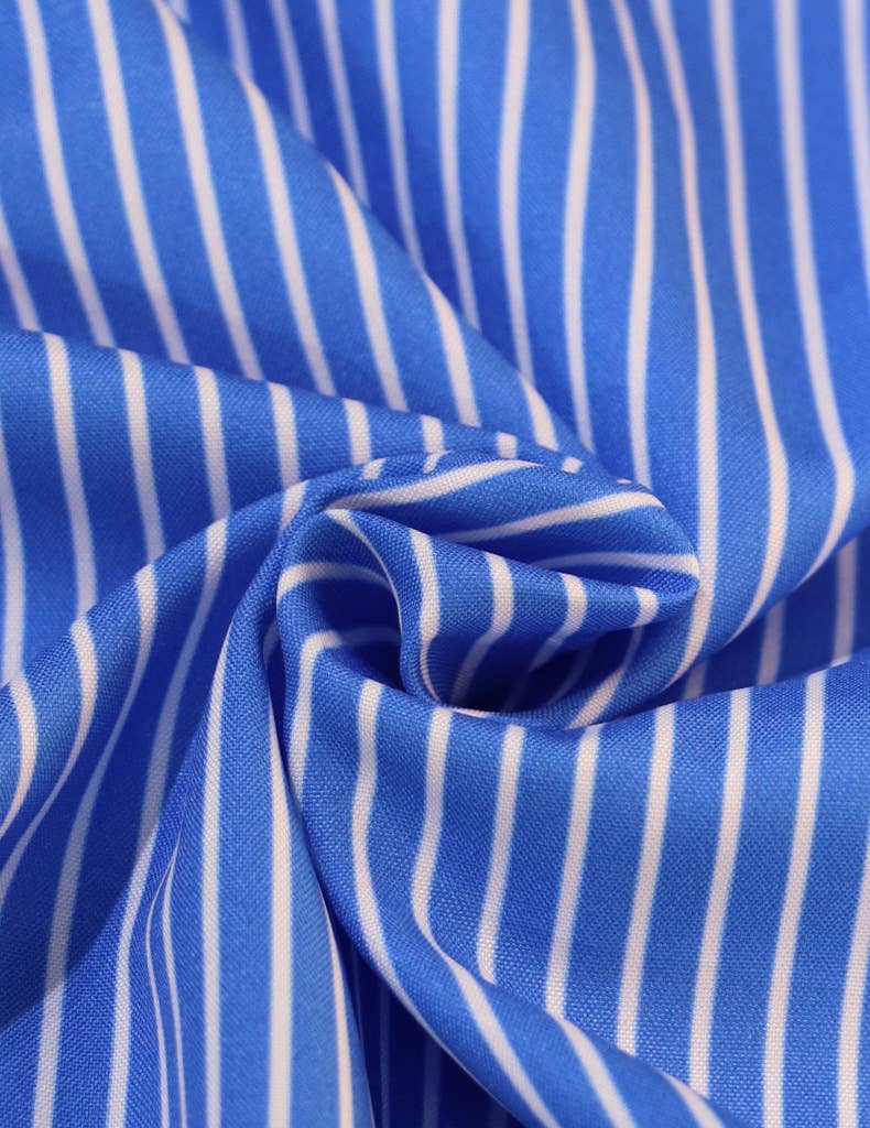 LONG SLEEVE STRIPED SHIRT SKIRT TWO-PIECE SET