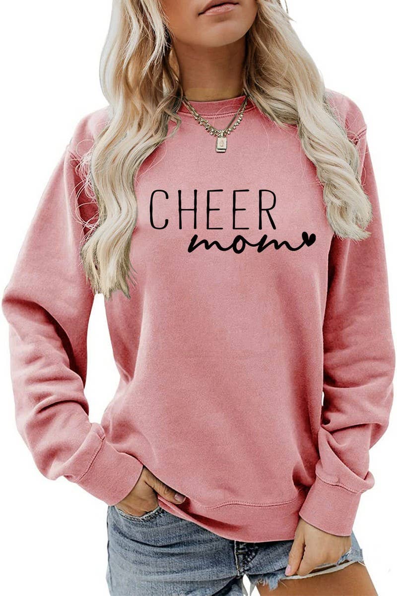 WOMEN LETTERING PRINT ROUND NECK PULLOVER TEE_CWTTL1174