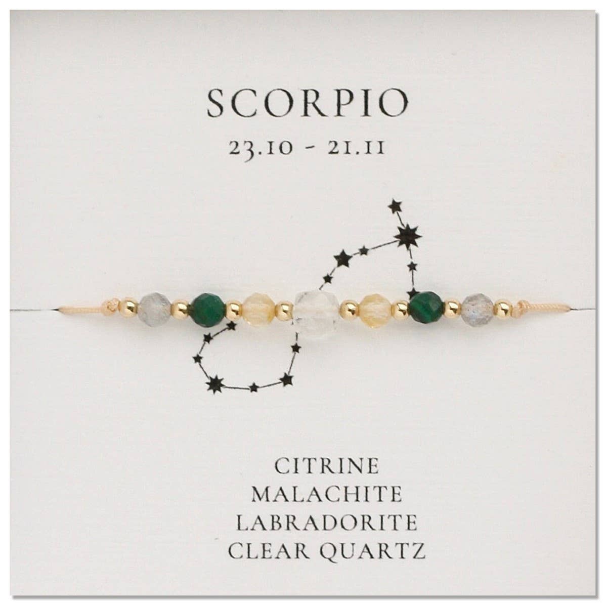 NATURAL STONE COMBINATION ZODIAC BEADED BRACELET_CWAB4627