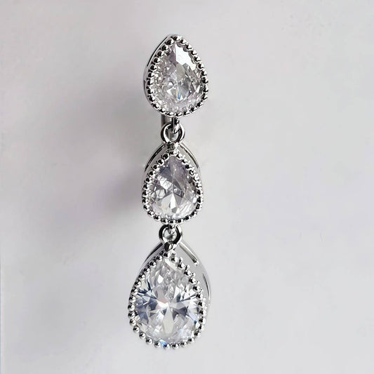 Teardrop Zircon Belly Button Ring for Women