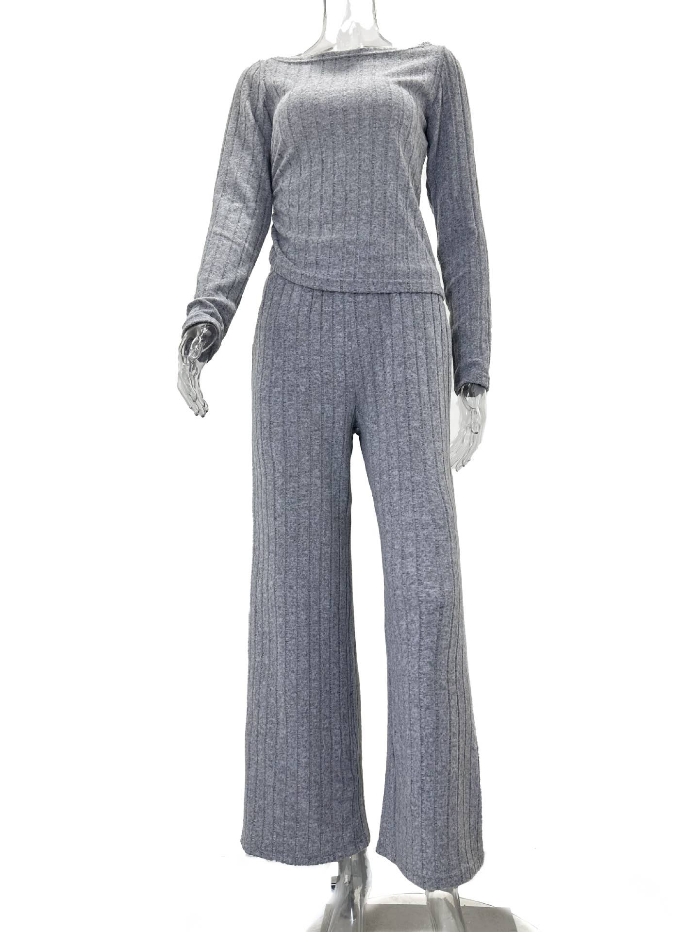 FASHION LONG SLEEVE WIDE-LEG PANTS TWO-PIECE SUIT