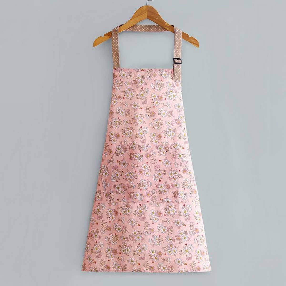 Floral Print Summer Thin Canvas Apron with pockets