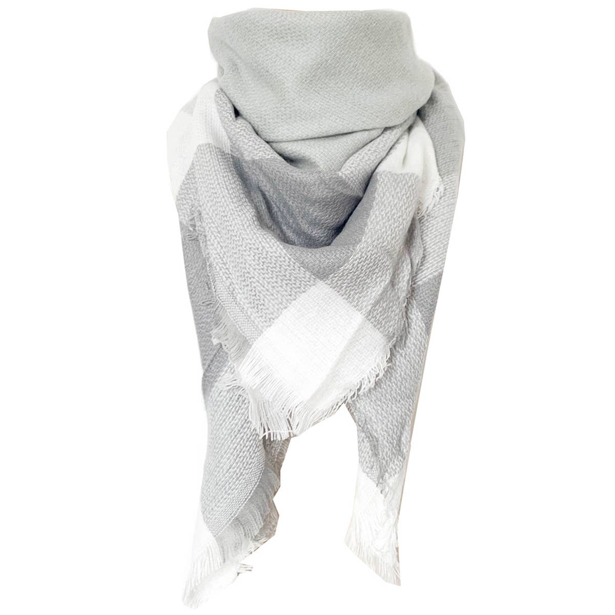 Rainbow Plaid Scarf ??Triangle Winter Shawl_CWASC0116