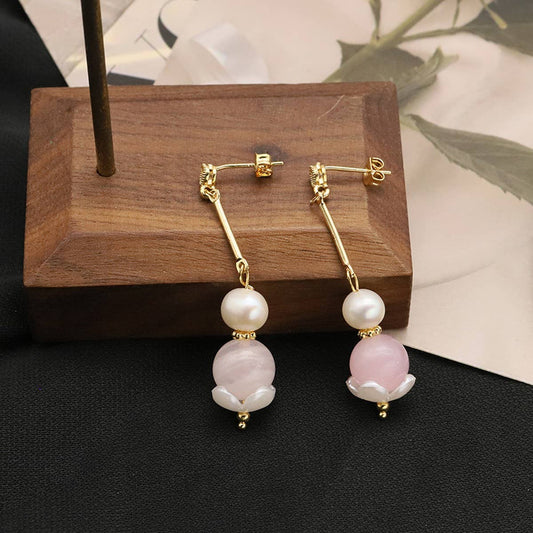 NEW DESIGN LONG FOREST PEARL EARRINGS FOR WOMEN