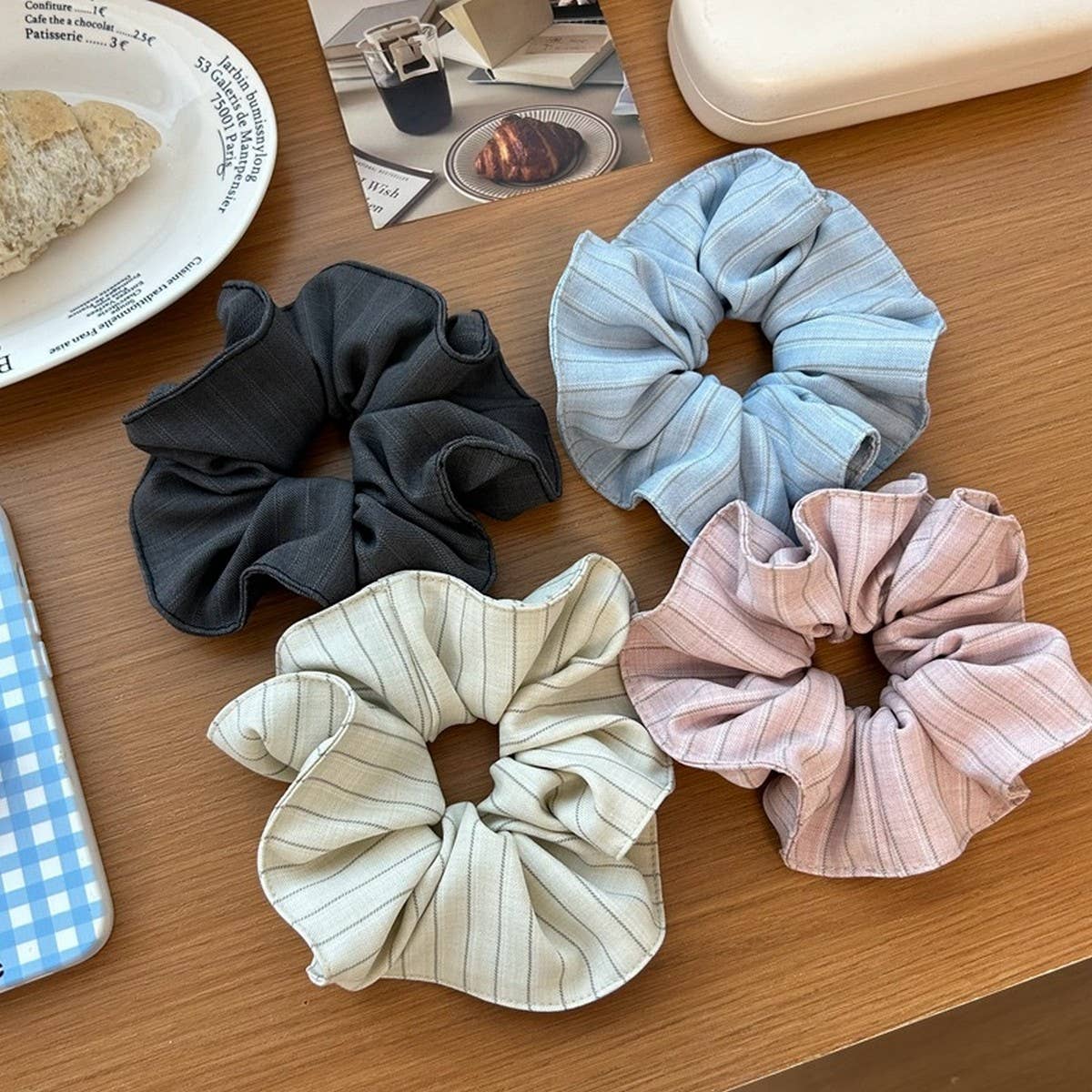 STRIPED ALL-MATCH LARGE INTESTINE HAIR SCRUNCHIES_CWAHA2822