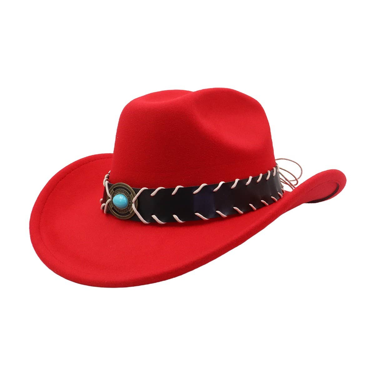 Western Ethnic Wool Fedora Hat Jazz Cowboy Style_CWAH04496