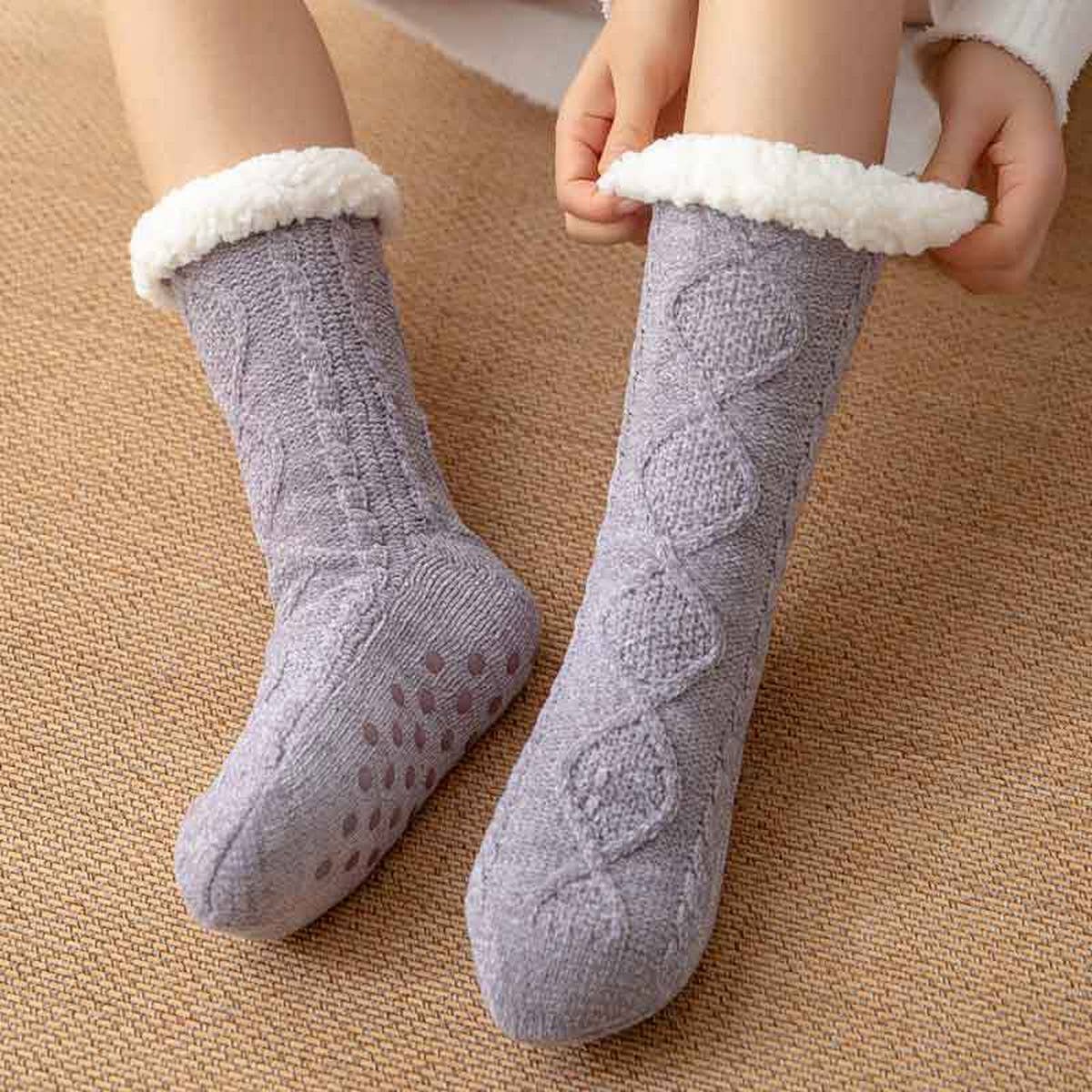 THERMAL LEG WARMERS PLUSH INDOOR SLIPPERS
