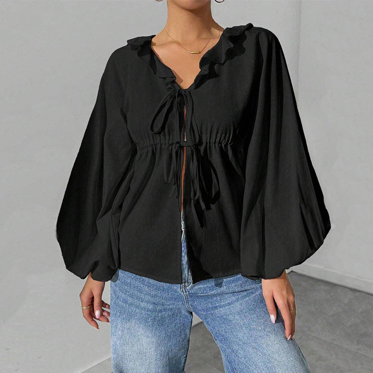 SIMPLE INTELLECTUAL STYLE BAT SLEEVE CARDIGAN