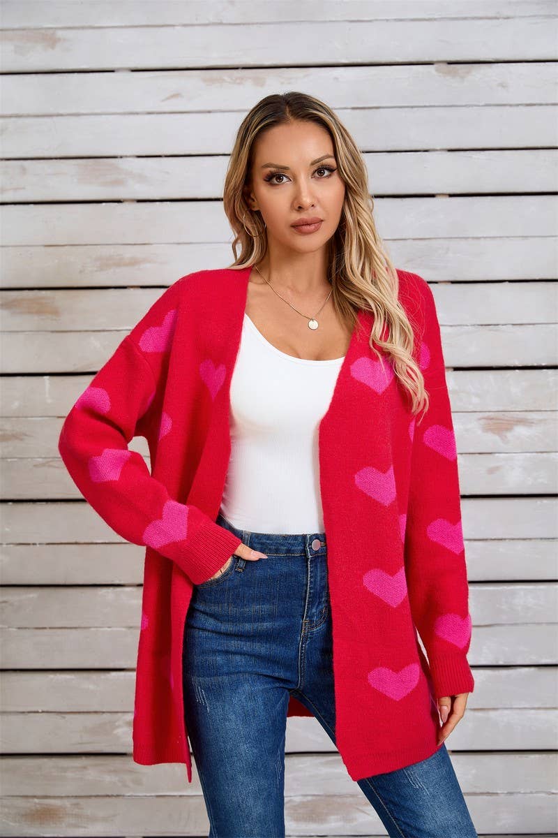 CWOCAL1801_KNITTED VALENTINE'S DAY LARGE HEART SWEATER