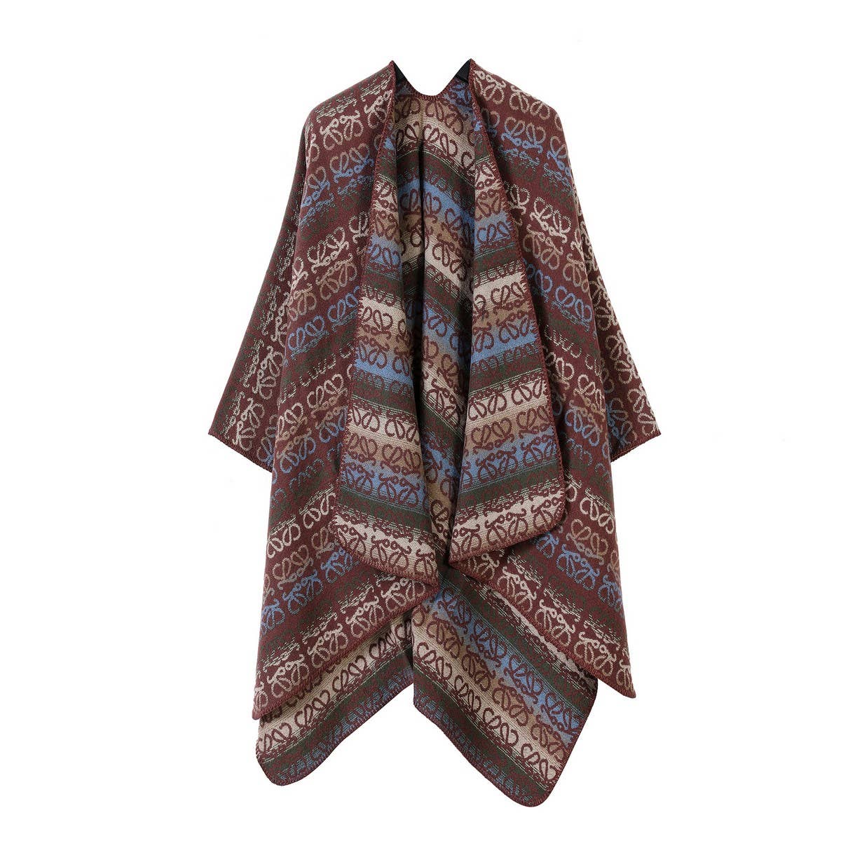 FAUX CASHMERE CAPE SHAWL WARM CAPE SCARF