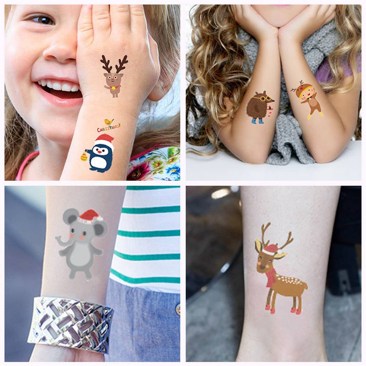 Kids Christmas Candle Tattoos for Holiday Party