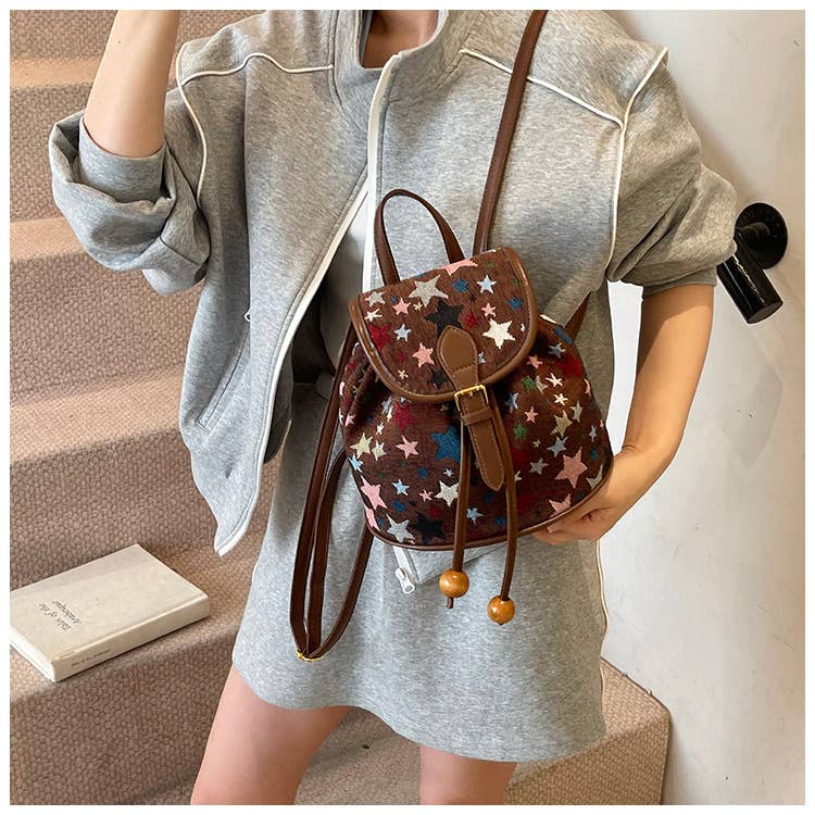 Fashionable printed casual commuting backpack