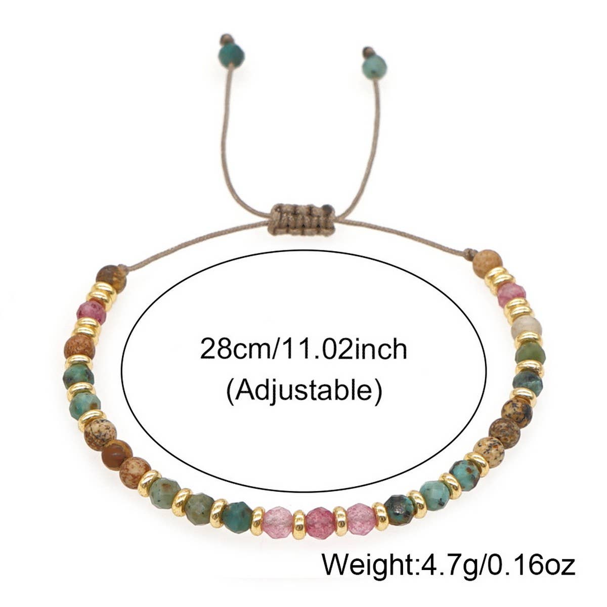 COLORFUL SEMI-PRECIOUS STONEHANDMADE BEADEDBRACELET_CWAB4639