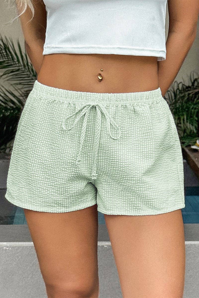 CWBSP00627_CASUAL STRIPED TIE WAIST SHORTS