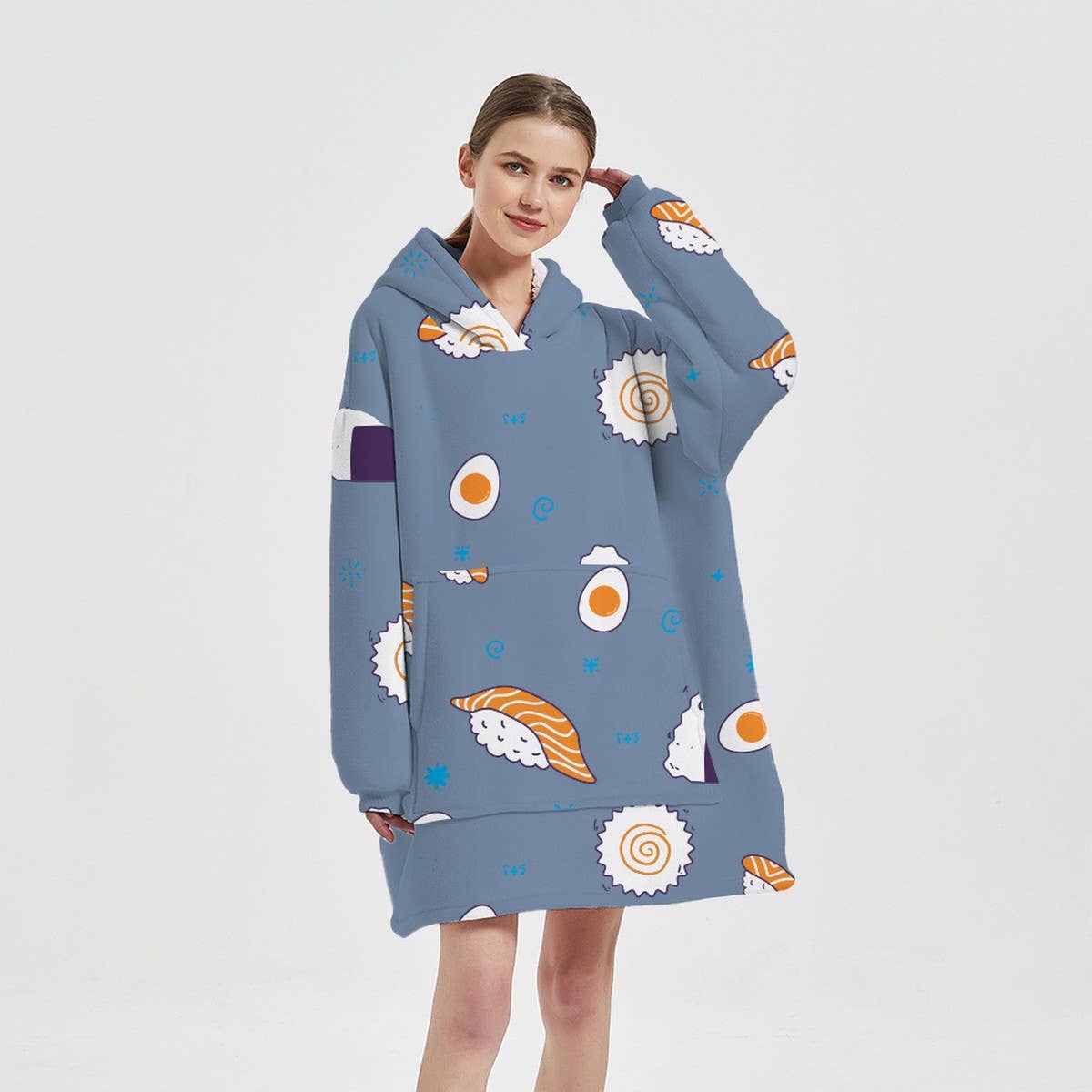 Thick Wearable Hoodie Blanket Pullover for Winter