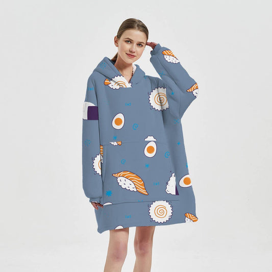 Thick Wearable Hoodie Blanket Pullover for Winter