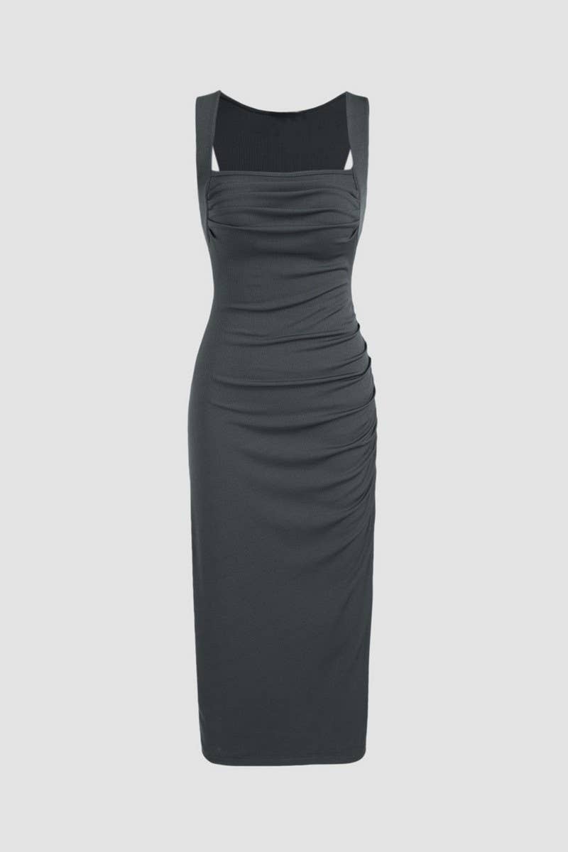 CWDMD1489_SEXY KNITTED PIT STRIP SLIMMING LONG DRESS