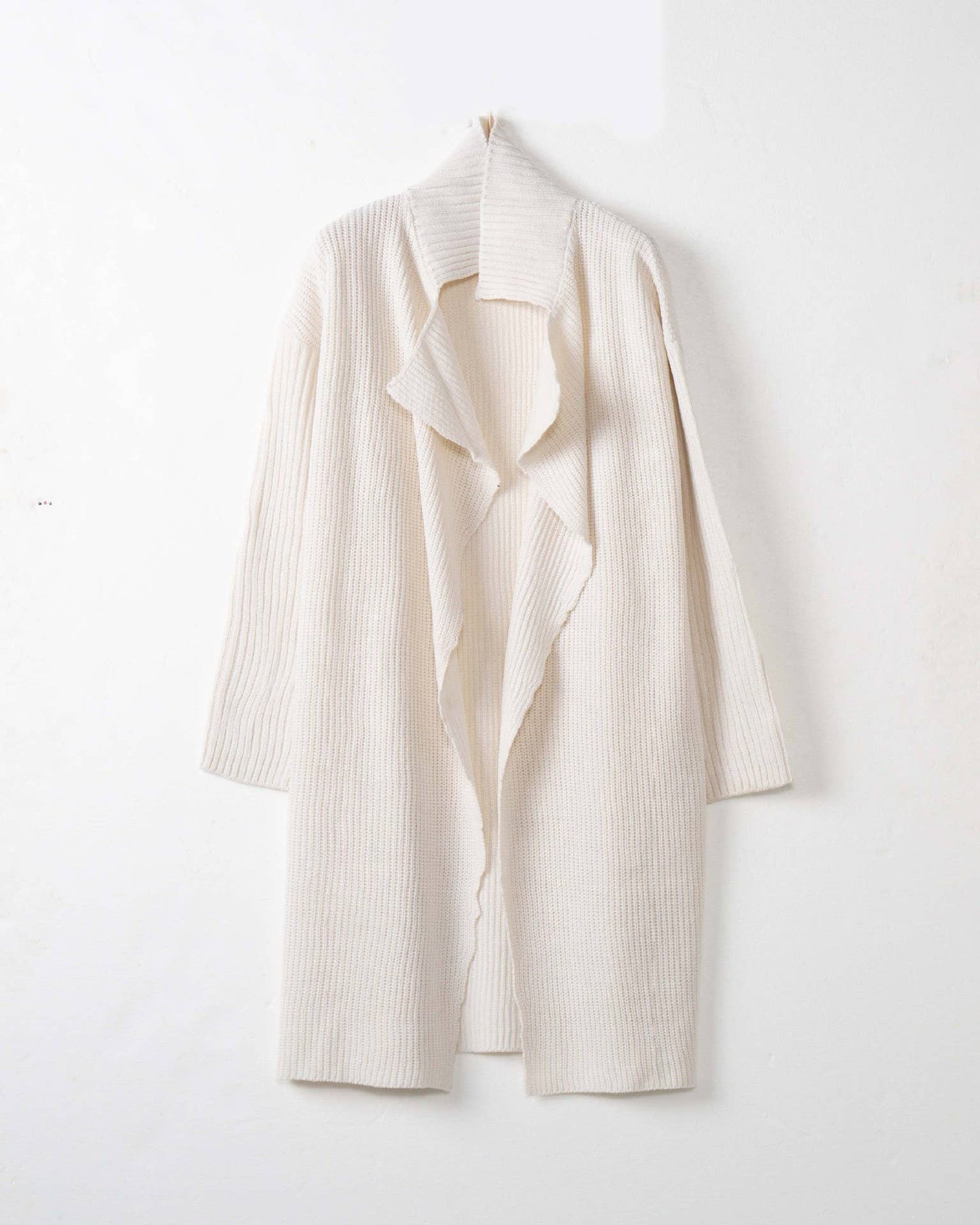 LAPEL LOOSE KNIT MID-LENGTH TRENCH CARDIGAN