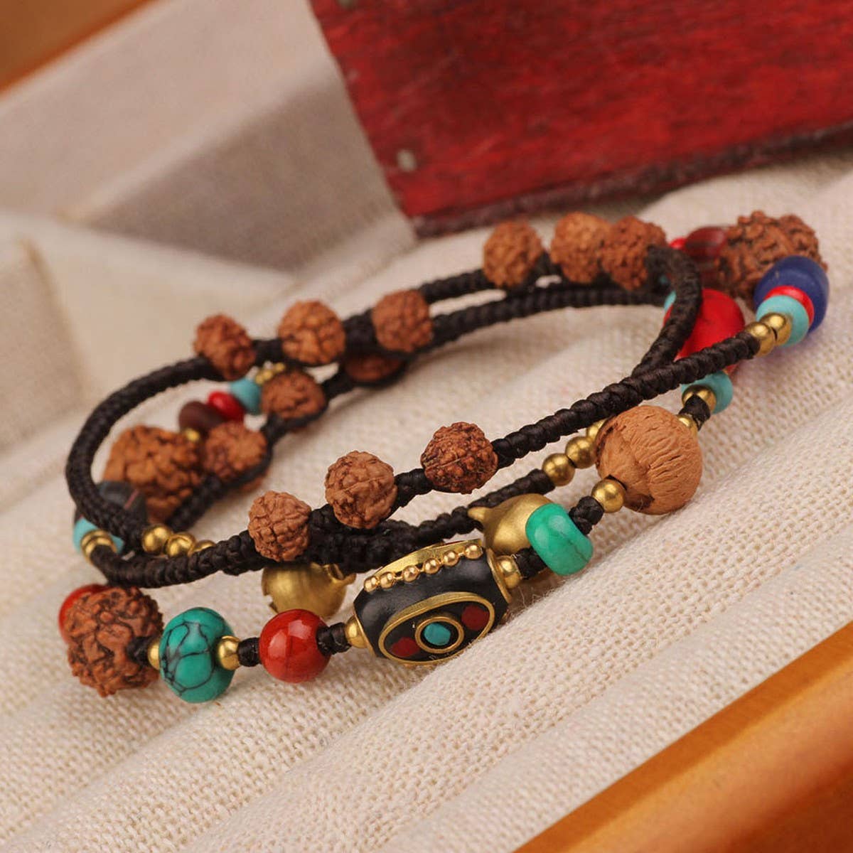 RETRO ETHNIC STYLE TURQUOISE MULTI-LAYER BRACELET_CWAJE3977