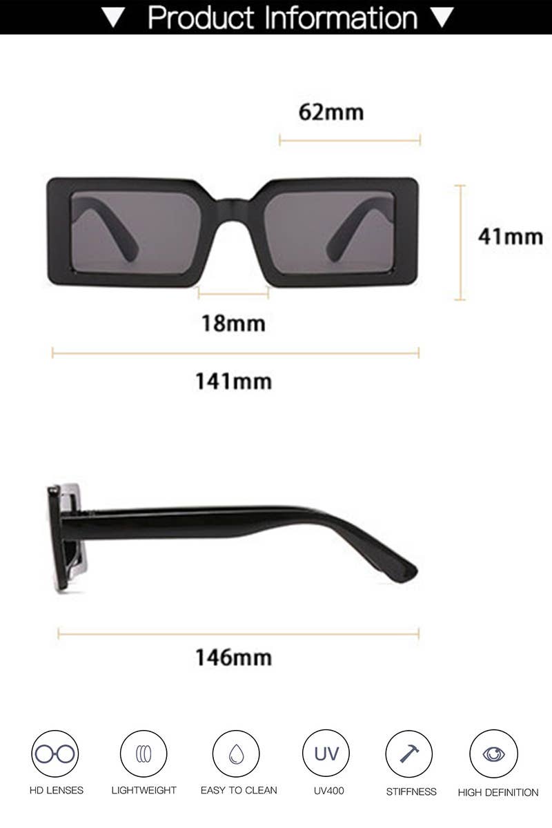 BASIC SIMPLE SQUARE SUNGLASSES_CWASG0091