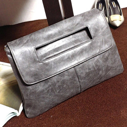 PU crossbody strap large-capacity clutch