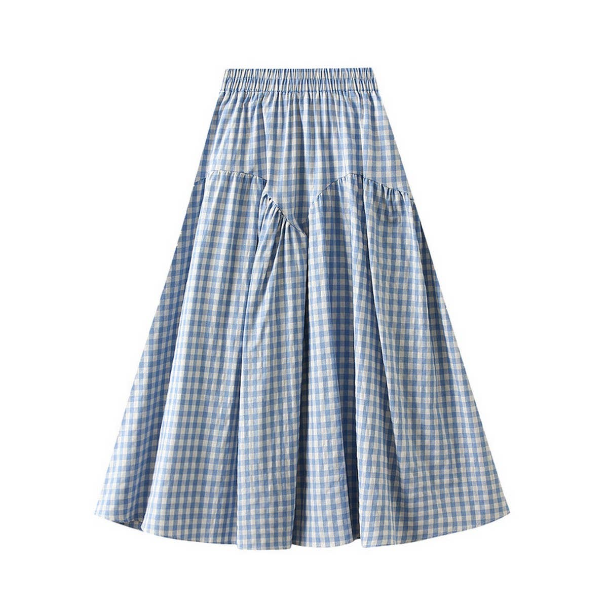 Vintage Plaid High-Waist A-Line Flared Skirt