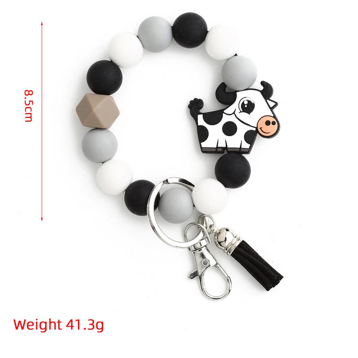 Cartoon Bull Keychain Moose Charm Silicone Beads_CWMM6863