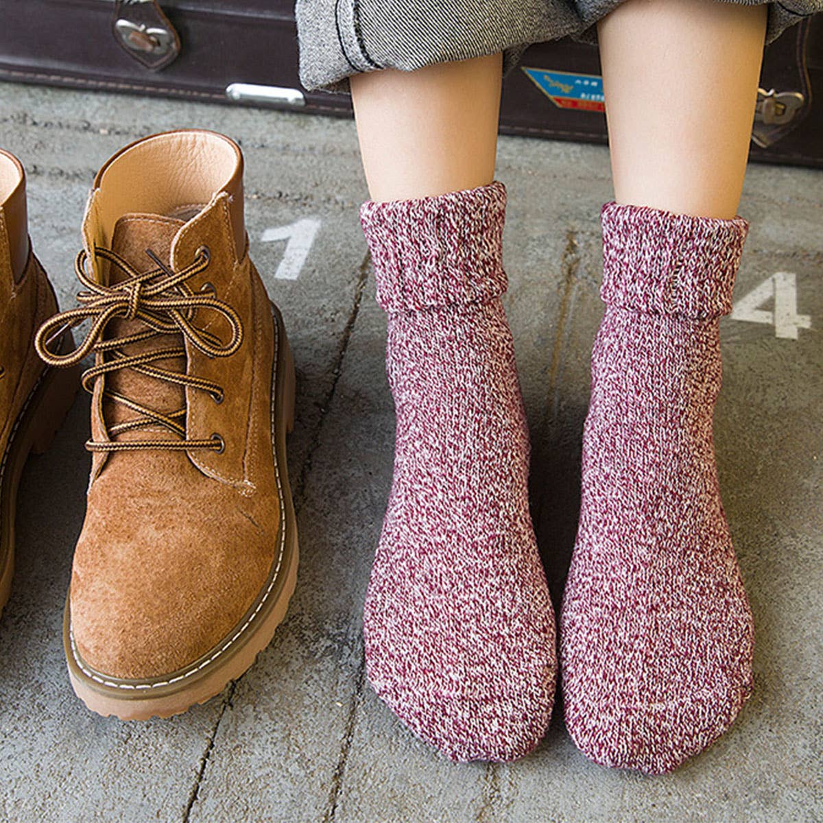 5PCS/SET THICK THREAD IMITATION WOOL SOCKS_CWMS0279