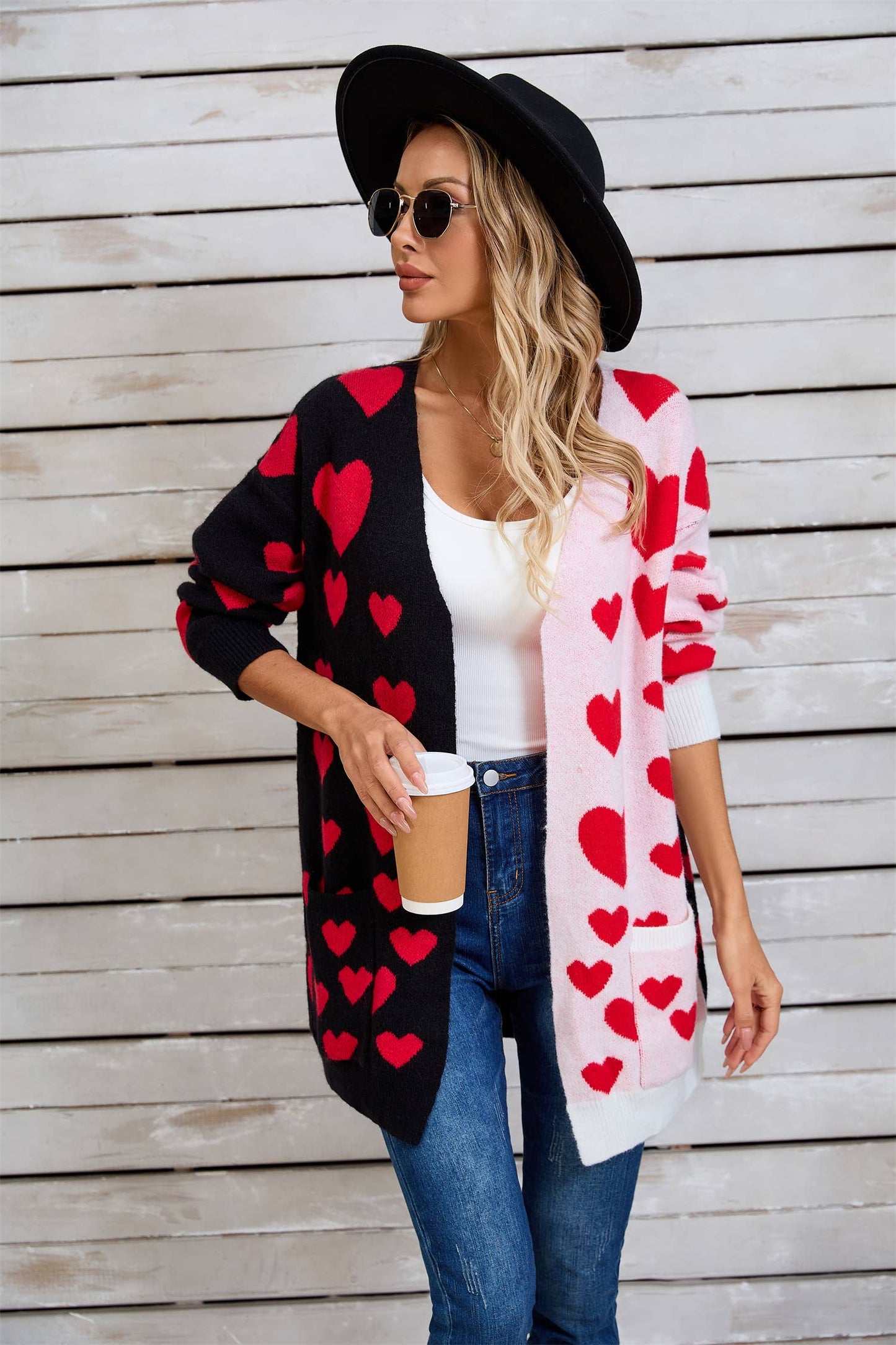 VALENTINE'S DAY LONG CARDIGAN LOVE SWEATER
