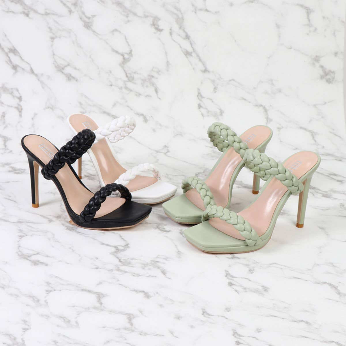 WOMEN SIMPLE WATERPROOF STILETTO HIGH HEELS