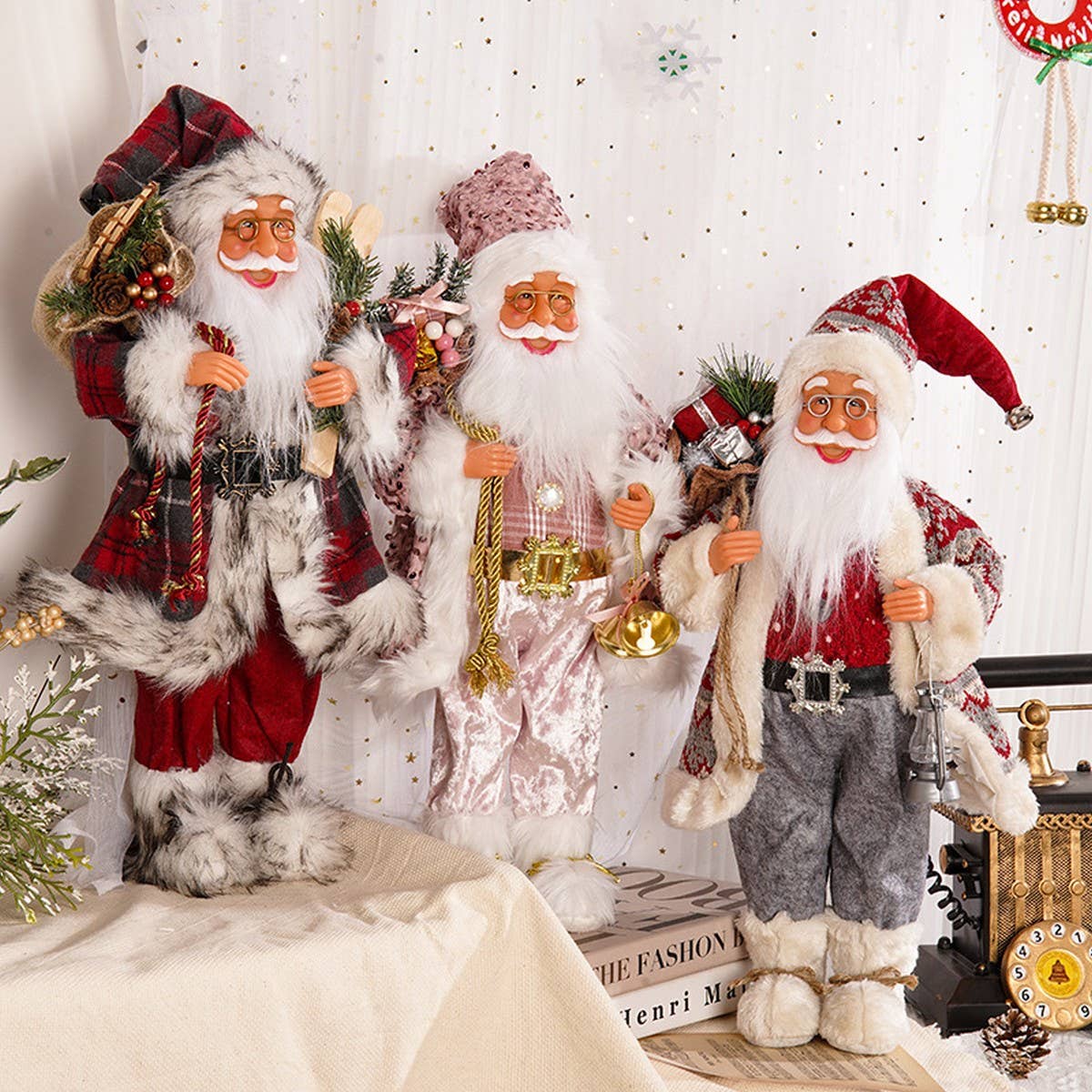 CHRISTMAS BACKPACK STANDING OLD MAN ORNAMENTS