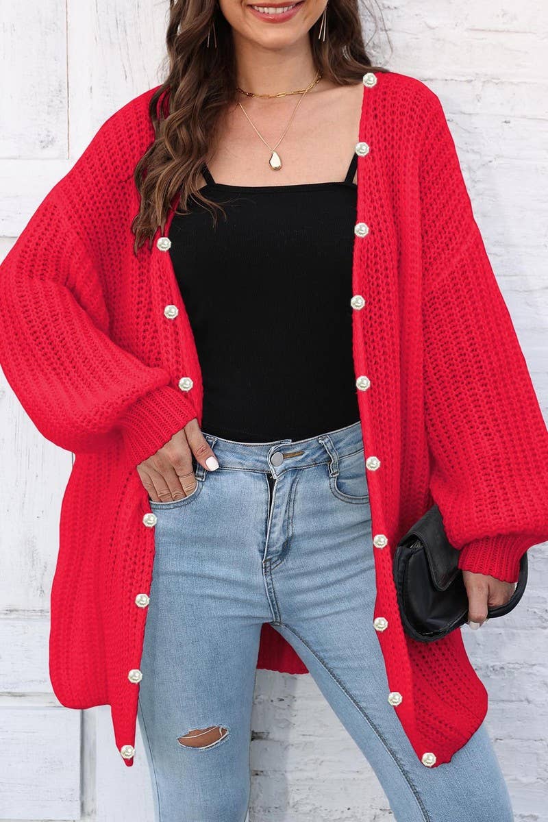 CWOSWL07390_WOMEN OVERSIZED CHUNKY KNIT CARDIGAN SWEATER