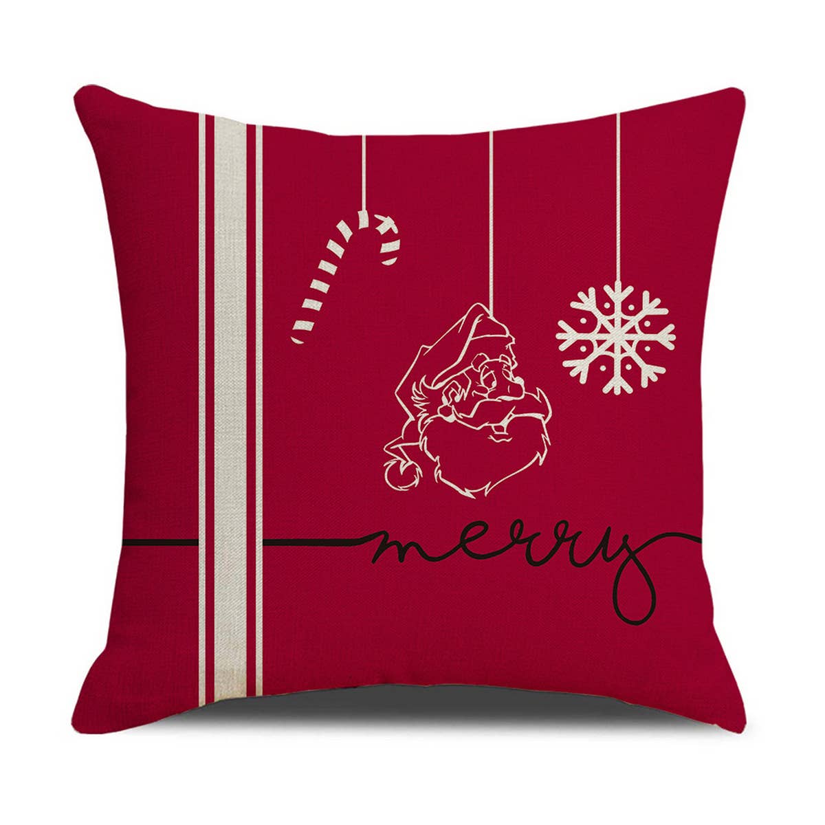 NEW PINK CARTOON CHRISTMAS LINEN PILLOWCASE