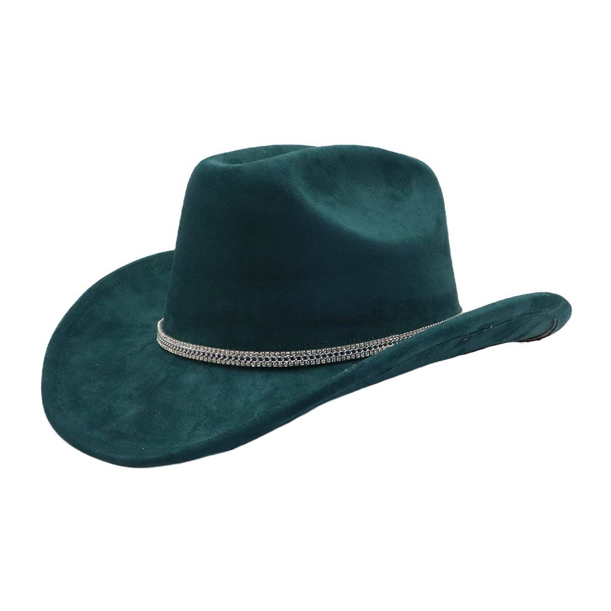Men & Women Suede Western Cowboy Fedora Hat_CWAH04395